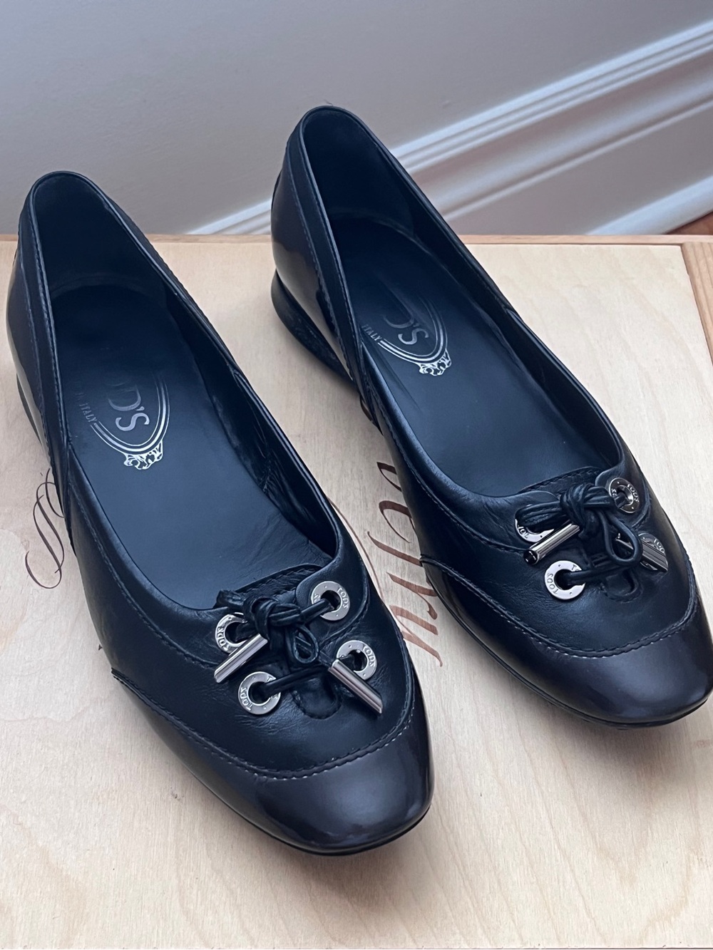 Tod’s Ballet Driver Flats Black Leather